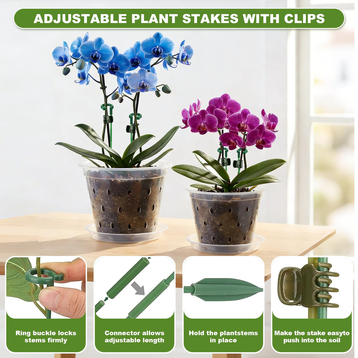 Wyegey orchid stake set provides stable support for upright growth
