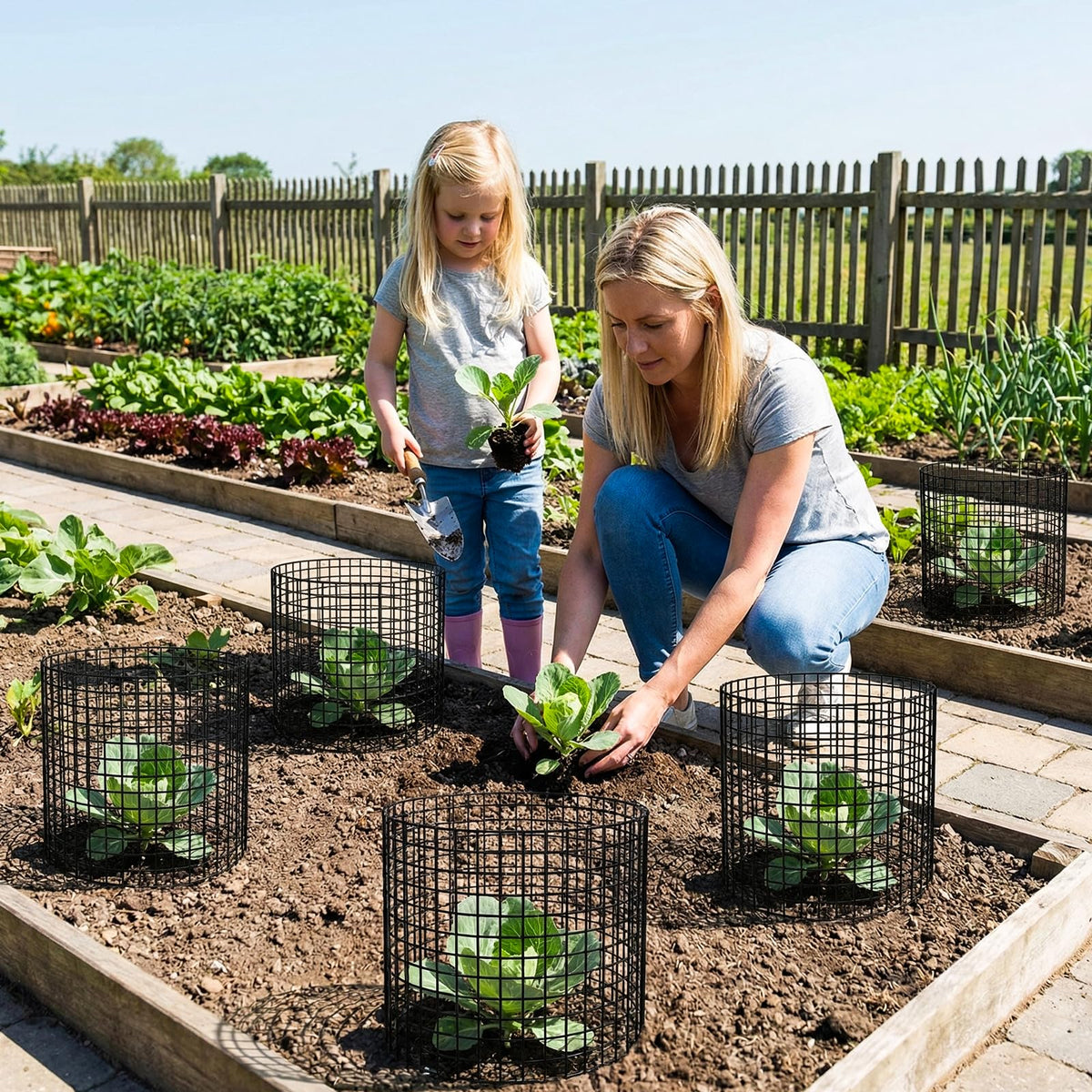 Wyegey vinyl-coated cages offer rust-resistant protection for plants