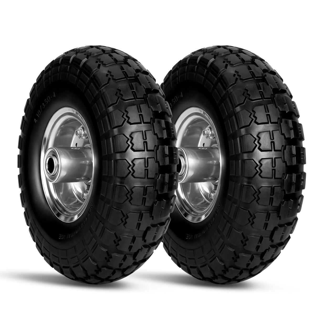WYERSEA 10-inch solid rubber tire for puncture-resistant carts