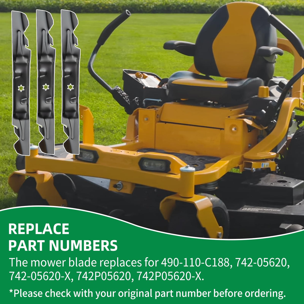 Wyevee 3-pack mulching blades delivers ready-to-install replacement options.