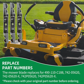 Wyevee 3-pack mulching blades delivers ready-to-install replacement options.