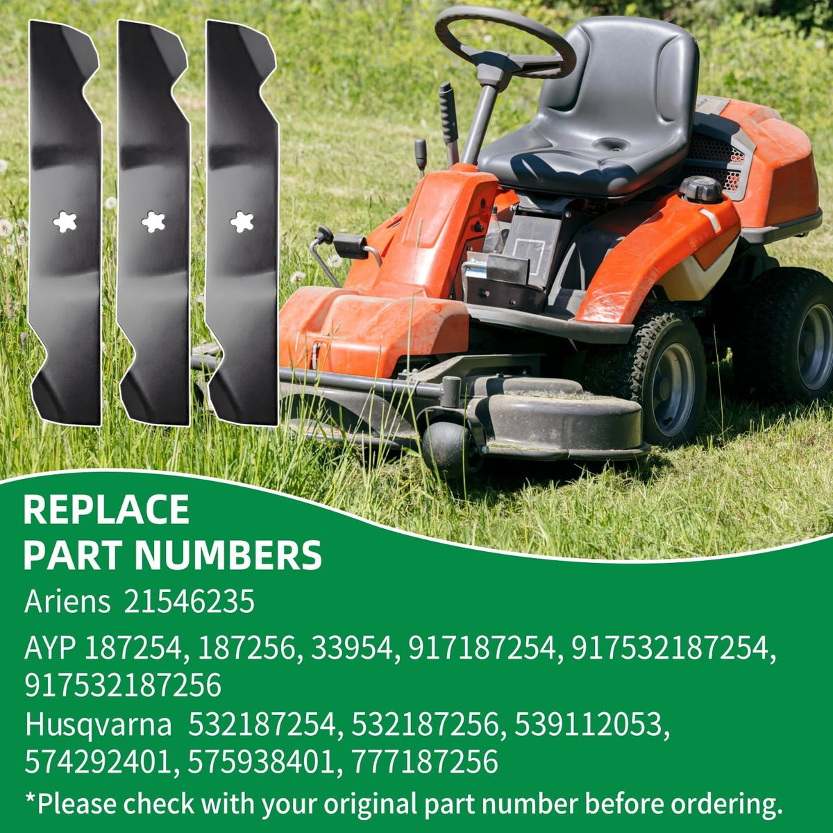 Wyevee 54 inch deck blades in use for taller grass mowing