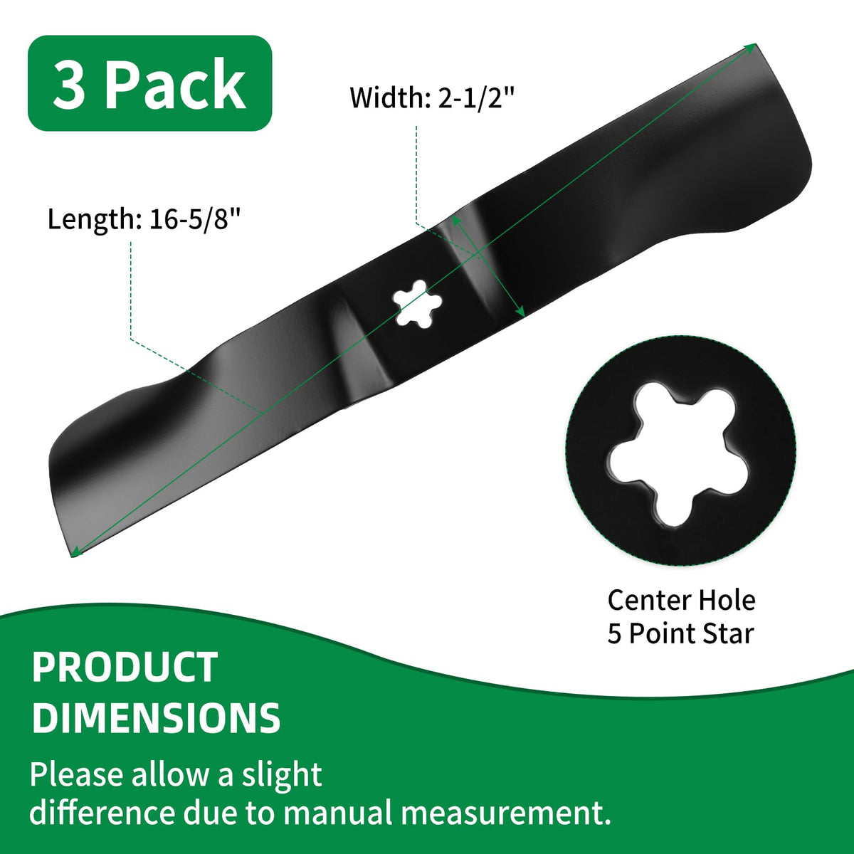 Wyevee 588811002 blade center hole 0.63 inch for secure mounting