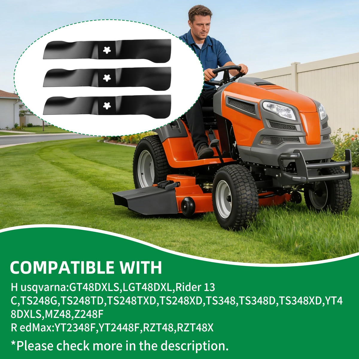High lift profile of Wyevee blade improves grass discharge and reduces clumping