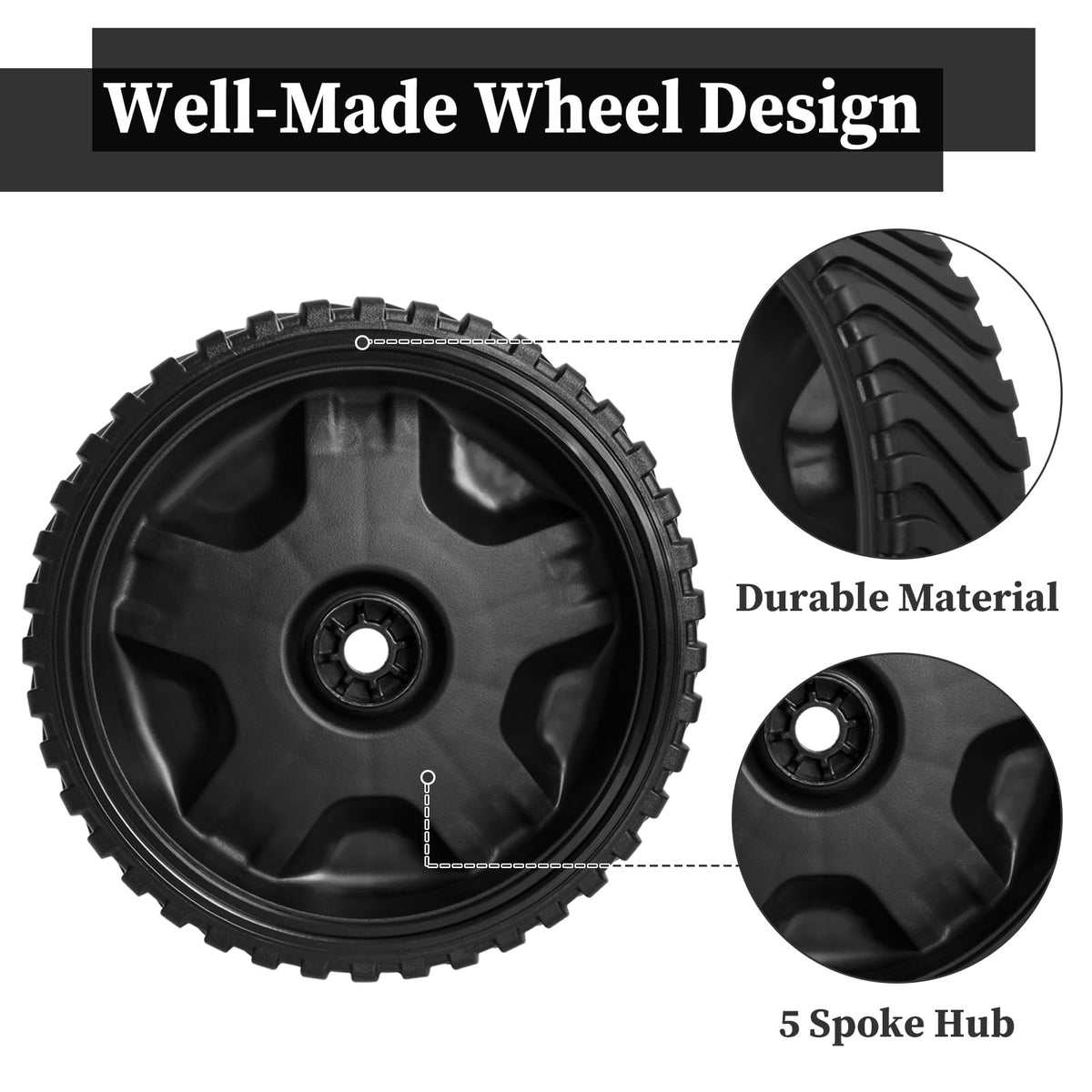 Wyevee wheel compatible with Troy-Bilt, MTD, Craftsman, and Cub Cadet.