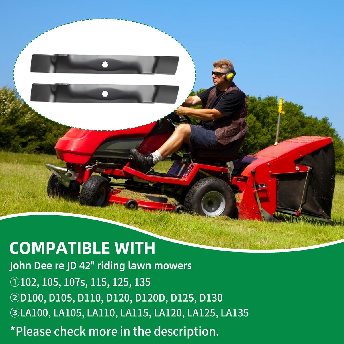 Compatible with a wide range of John Deere and MTD models for easy upgrades