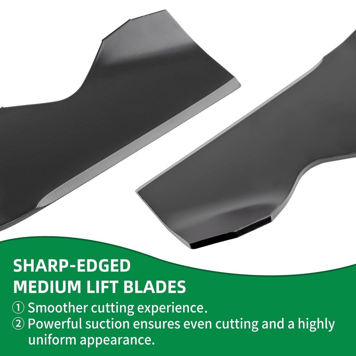 Wyevee 187256 blade close-up highlighting a durable coating for tough lawns