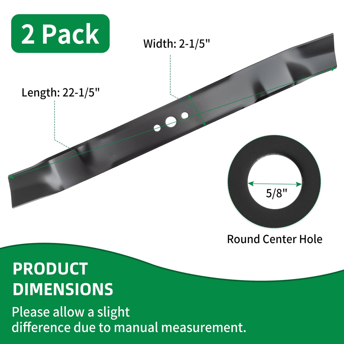 Wyevee blades round center hole for balanced mounting