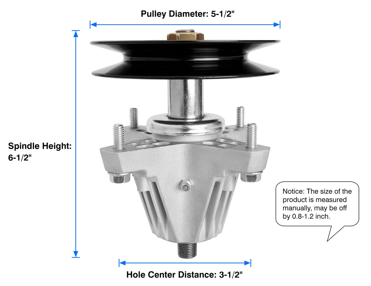 Wyevee spindle assembly with 6-point shaft improves balance and blade alignment.