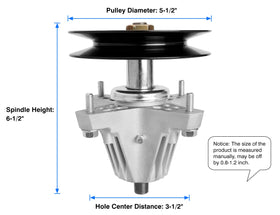 Wyevee spindle assembly with 6-point shaft improves balance and blade alignment.