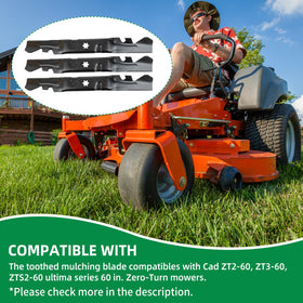 Wyevee ZTS2-60 Ultima Series blade for sturdy deck compatibility and clean cuts.