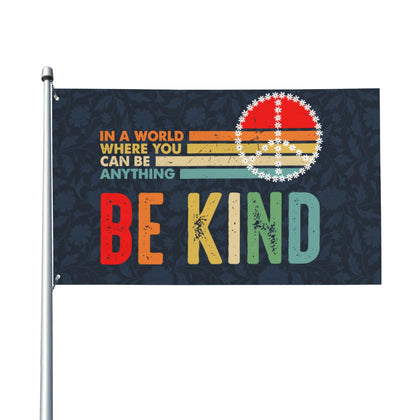 WYFQ501 Be Kind Flags outdoor banner with fade-resistant print for porch display.