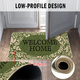 Wylumen Welcome Spring doormat eco-friendly rubber back helps resist moisture and dirt transfer.