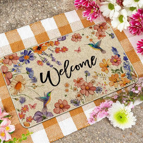 Wylumen Wildflower indoor-outdoor entrance mat blends elegance with stable placement.