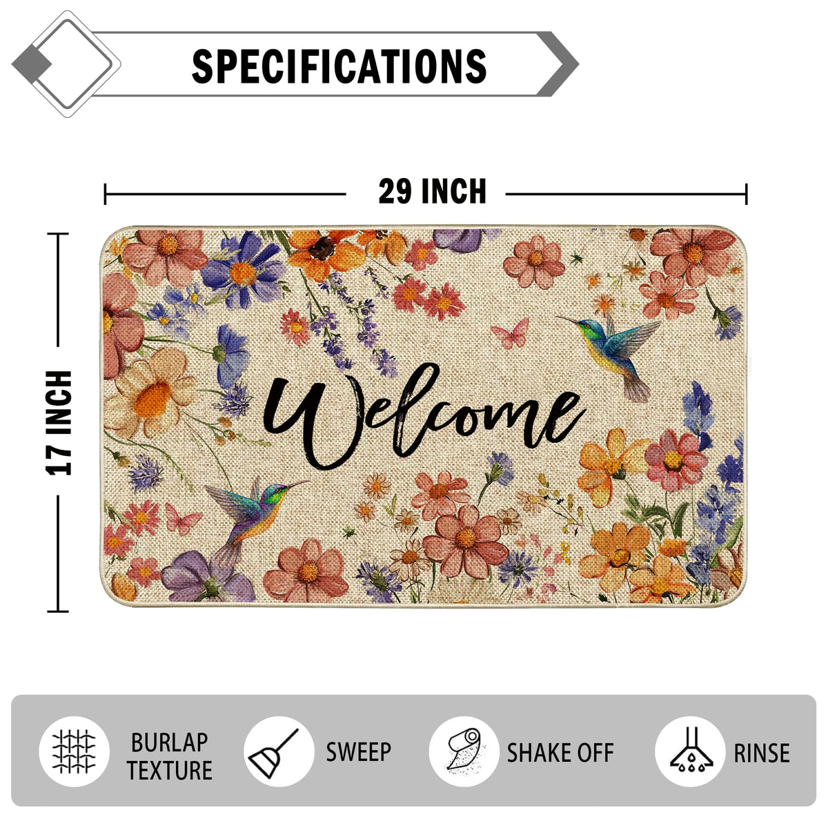 Wylumen Wildflower low-profile mat under doors avoids jams and fits thresholds.
