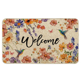 Wylumen Wildflower Welcome Doormat greets guests while trapping dirt at the doorway.