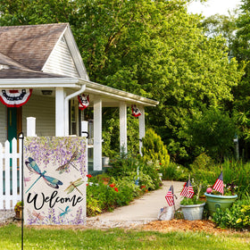 Wyooxoo burlap-look garden flag durable outdoor decor in any weather.