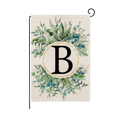 Wyooxoo monogram B floral garden flag on porch adds personal charm to outdoor decor.