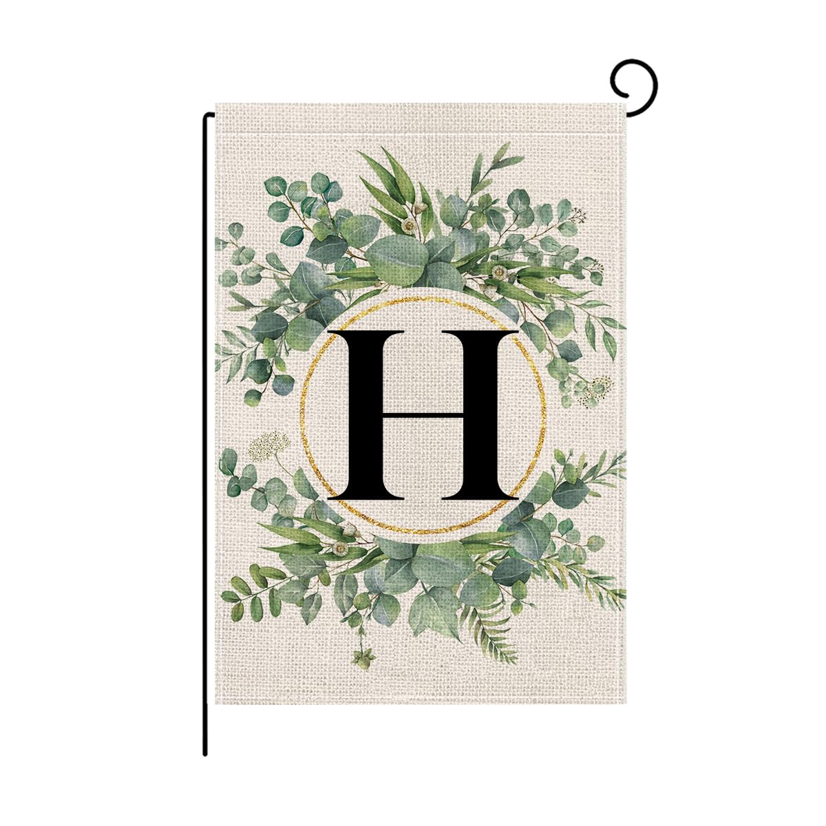 Wyooxoo monogram H floral garden flag for curb appeal outdoors
