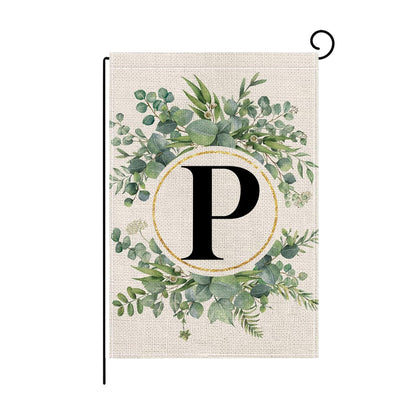 Wyooxoo monogram P floral garden flag 12x18, durable outdoor display