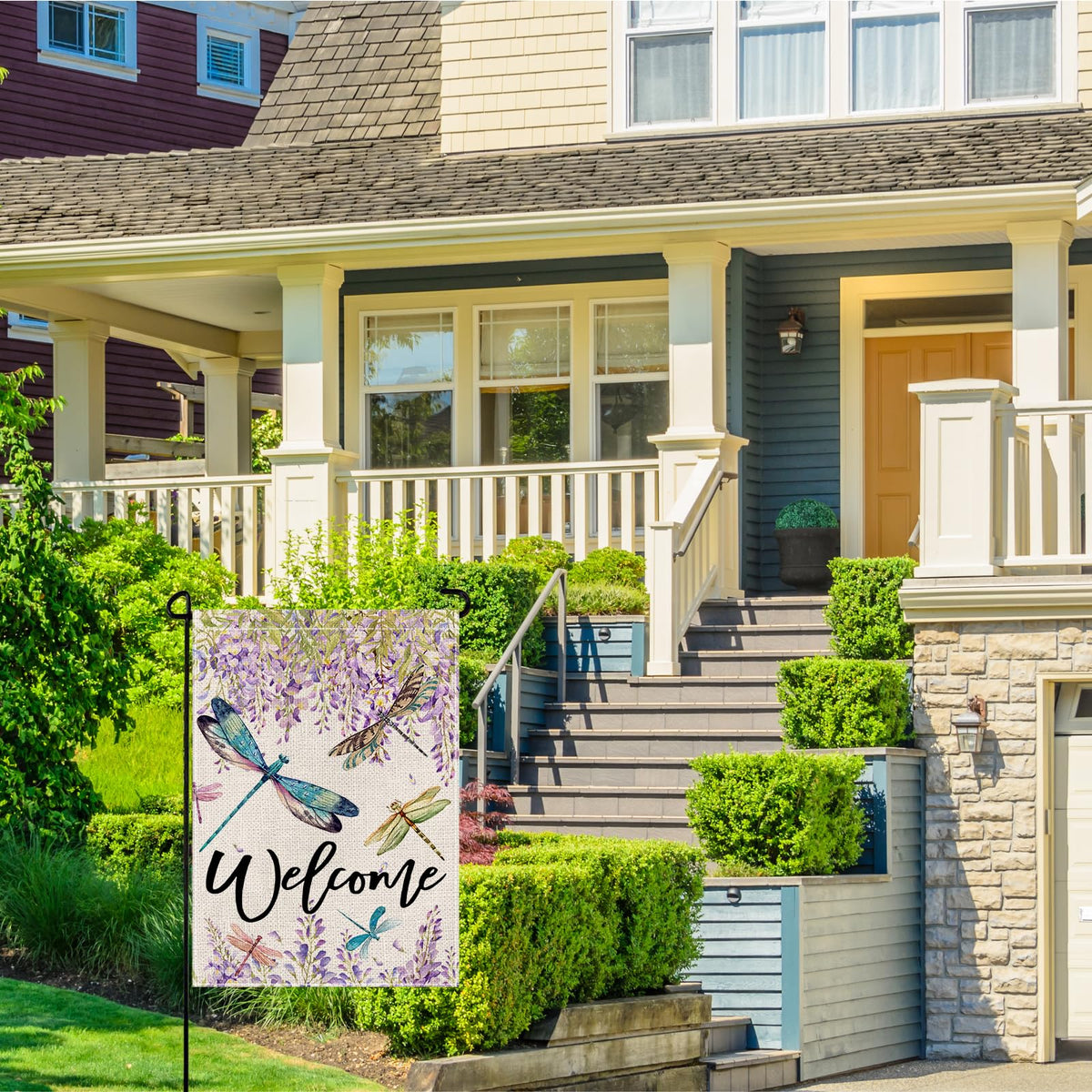 Wyooxoo outdoor yard flag adds charm to patios, porches, and verandas.