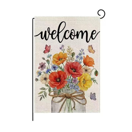 Wyooxoo Spring Summer Floral Garden Flag features double-sided design for a welcoming outdoor display