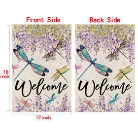 Wyooxoo vertical 12x18 flower flag creates an inviting entrance.