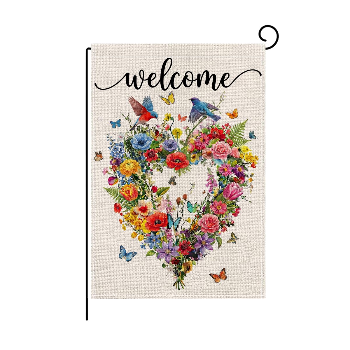 Wyooxoo Welcome flag 12x18, double-sided, boosts curb appeal outdoors.