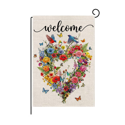 Wyooxoo Welcome flag 12x18, double-sided, boosts curb appeal outdoors.