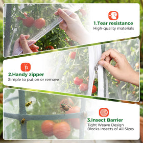 WYRJXYB tomato net with zipper enables easy watering and fruit picking.