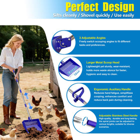 Wysperix 3-angle rake offers versatile cleaning positions.