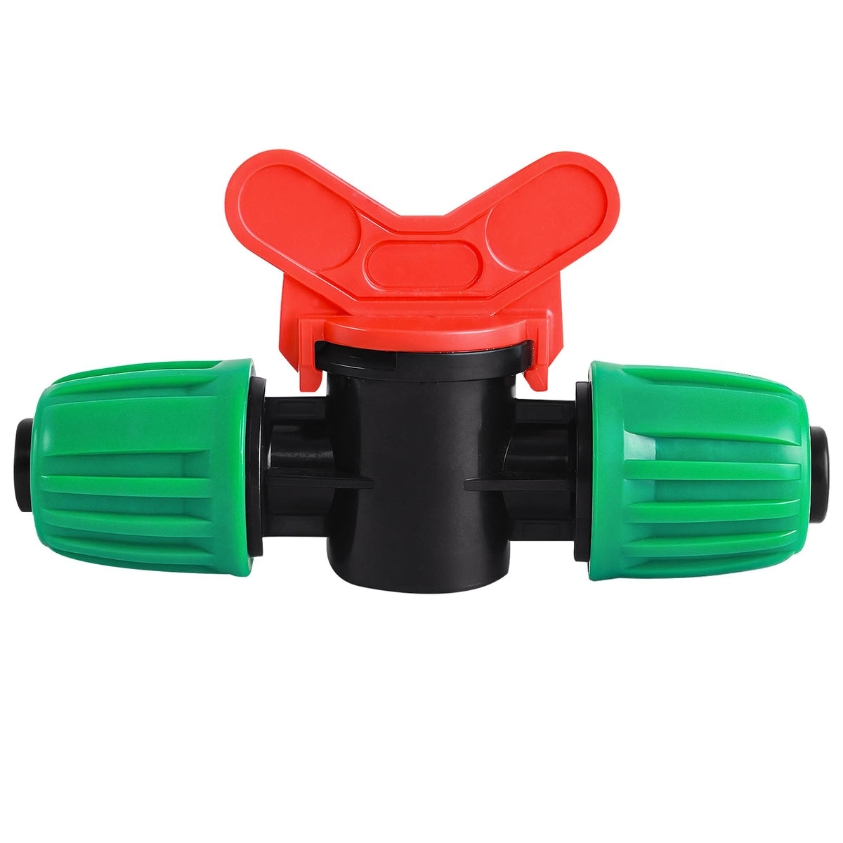 WZFLRUA 12-pack drip valves with locking ends for secure irrigation connections.