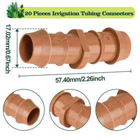 WZFLRUA barbed connector for 17mm drip line ensures secure, leak-free joints