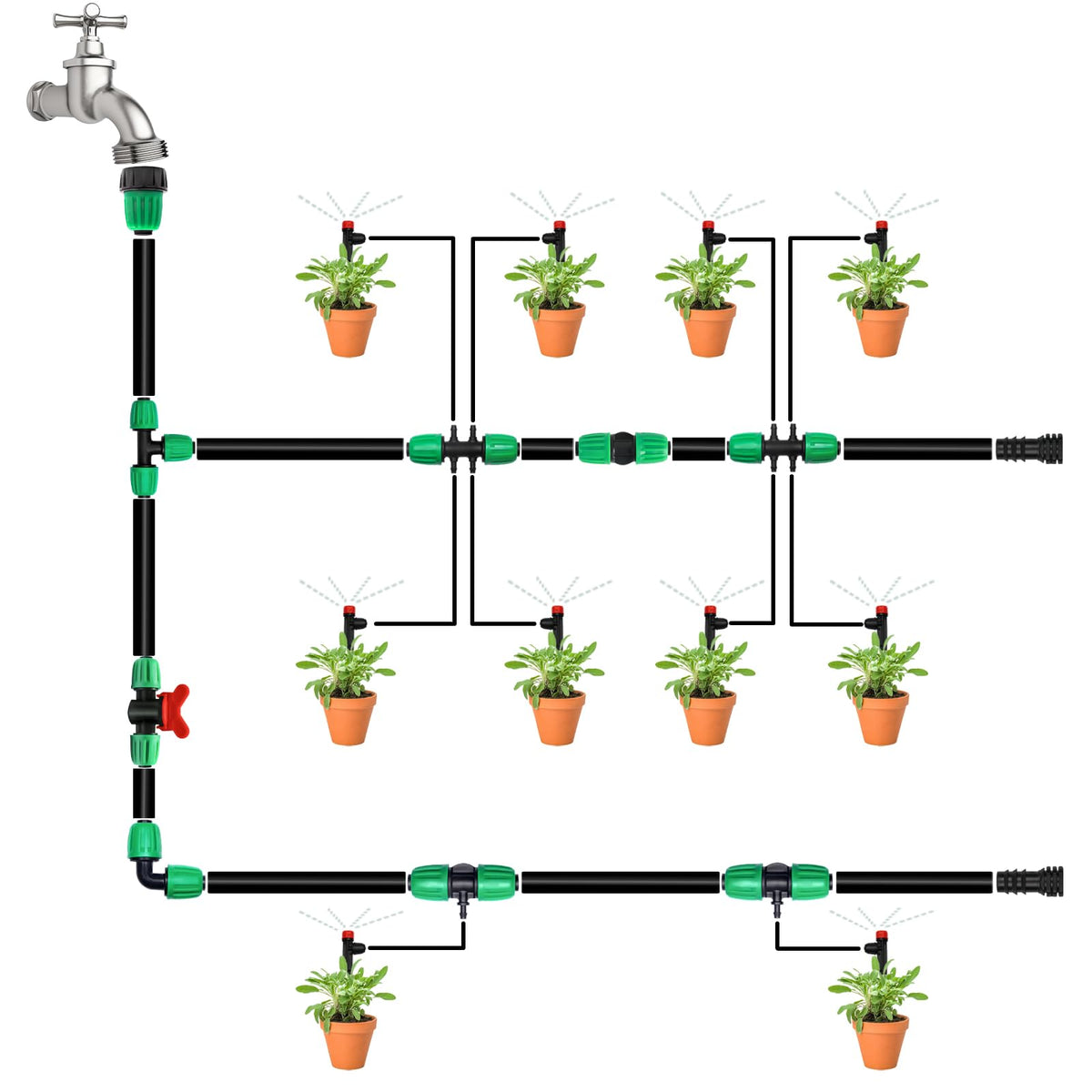 WZFLRUA durable drip irrigation connector for outdoor use.