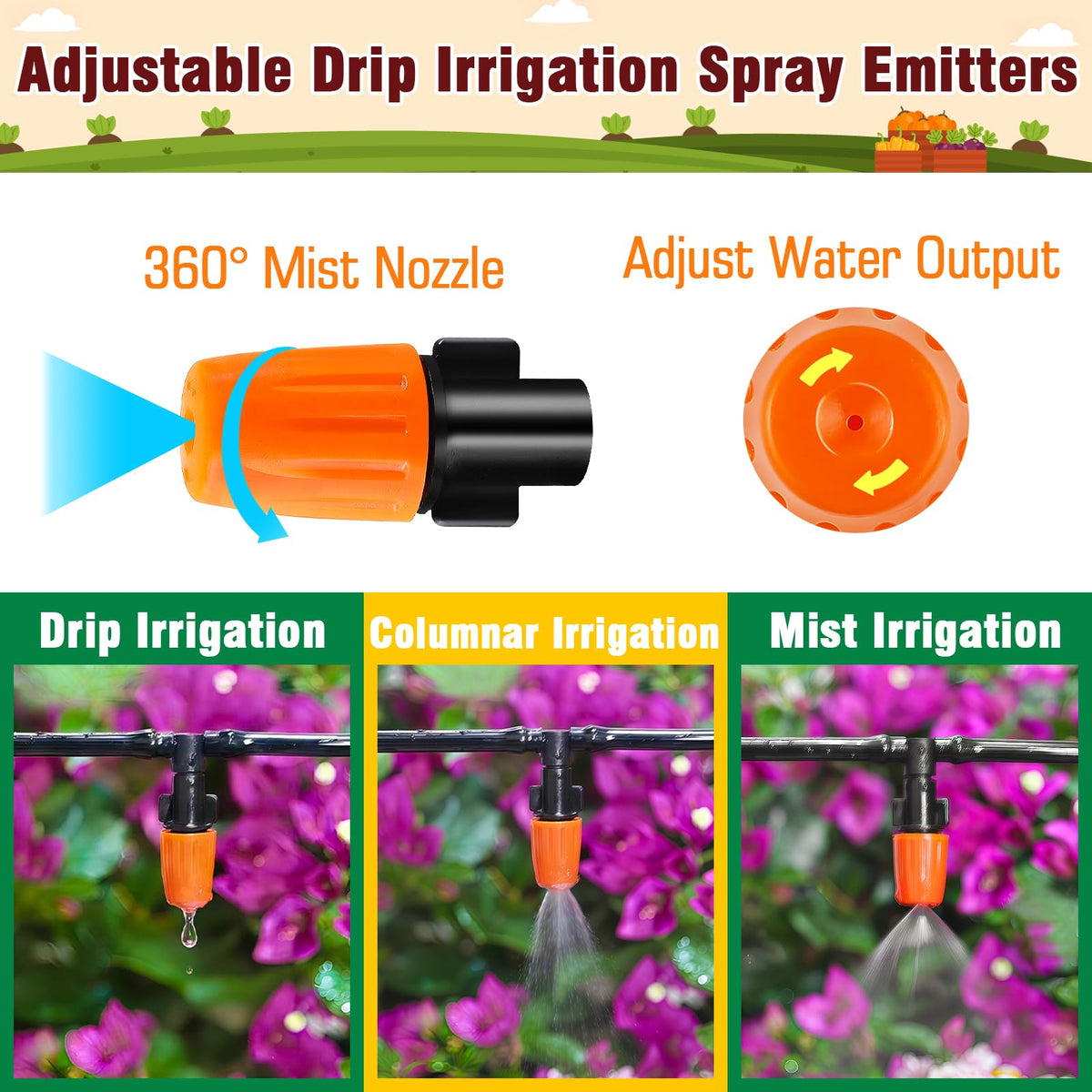 WZFLRUA misting nozzles provide even humidity for plants