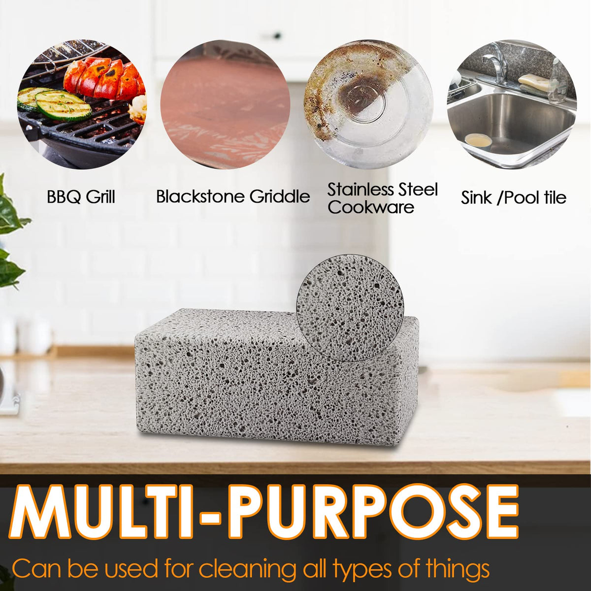 Wzporzst Blackstone-compatible griddle brick delivers efficient cleaning of carbon buildup