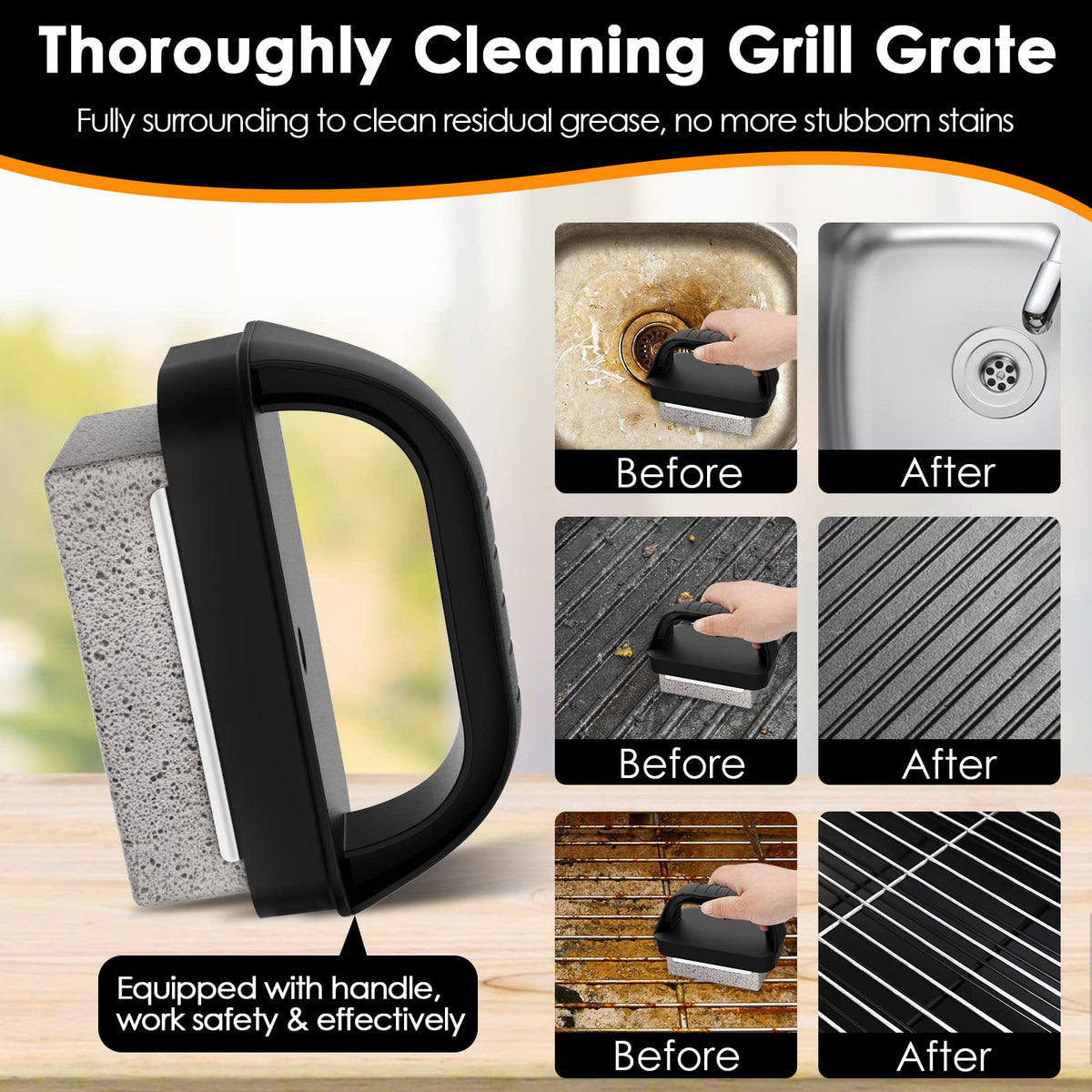 Wzporzst commercial-grade cleaning block sturdy enough for frequent grill maintenance