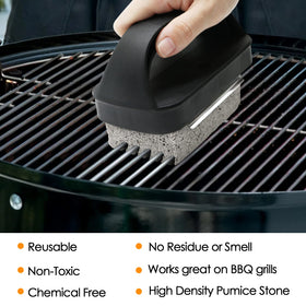 Wzporzst easy-grip handle enhances safety when scrubbing hot griddle surfaces