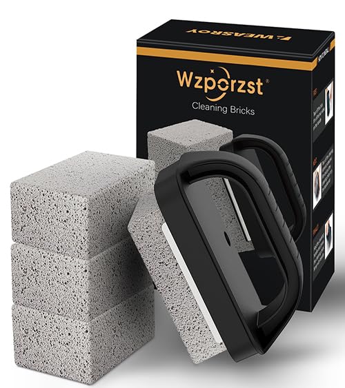 Wzporzst heavy-duty griddle cleaning brick with handle for safe hot-surface use