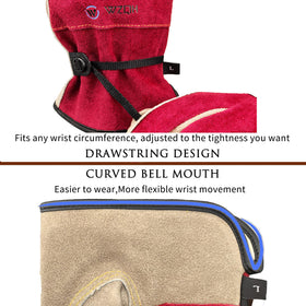 WZQH leather gloves with cotton lining for comfortable grip