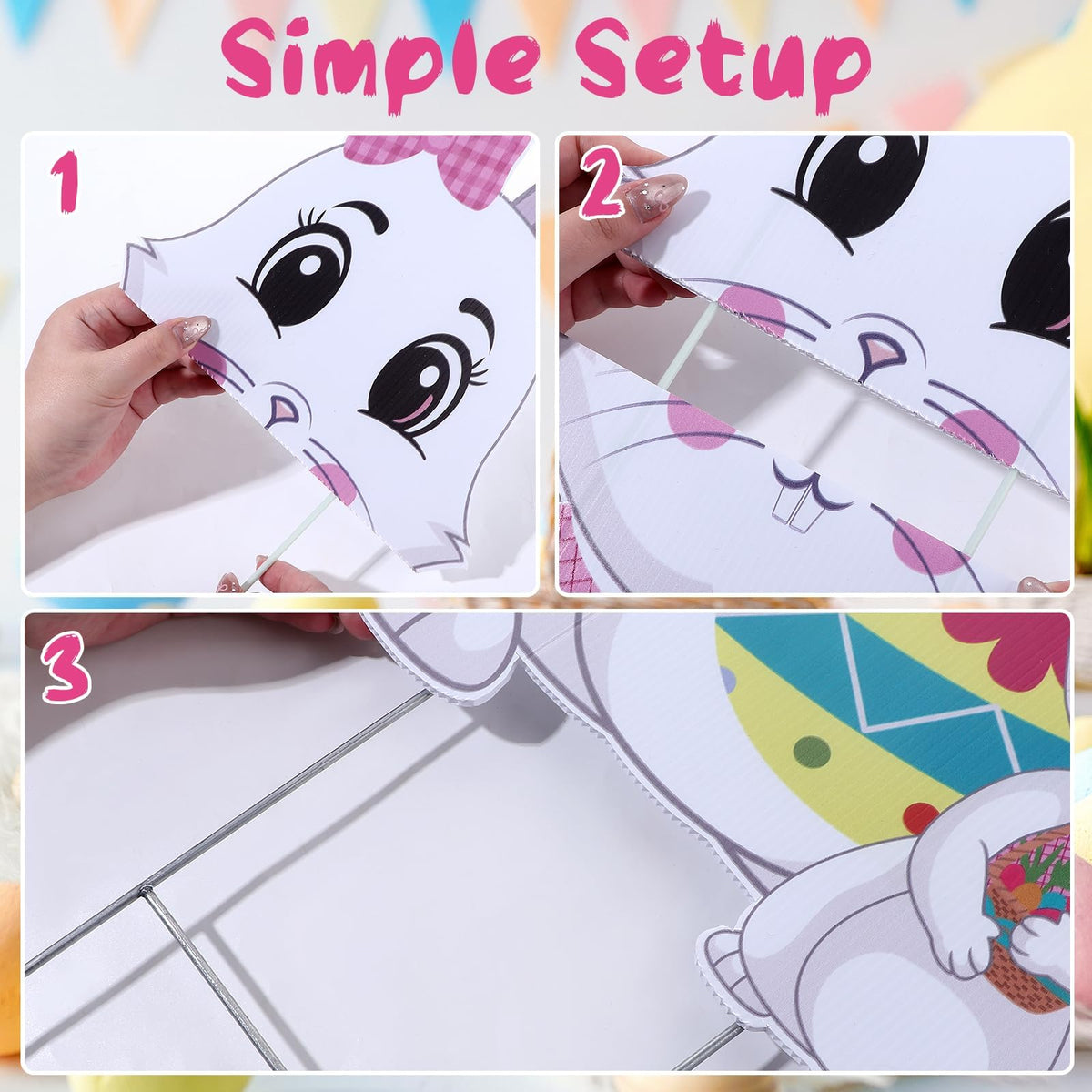 WZSTNBLA two-style bunny decor doubles as festive photo backdrops.