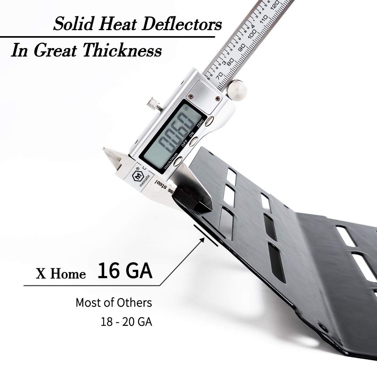 X Home porcelain-enameled steel deflectors offer durable grill protection.
