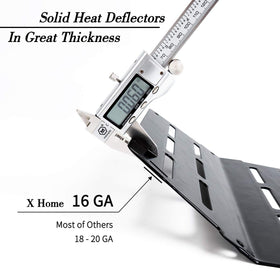 X Home porcelain-enameled steel deflectors offer durable grill protection.