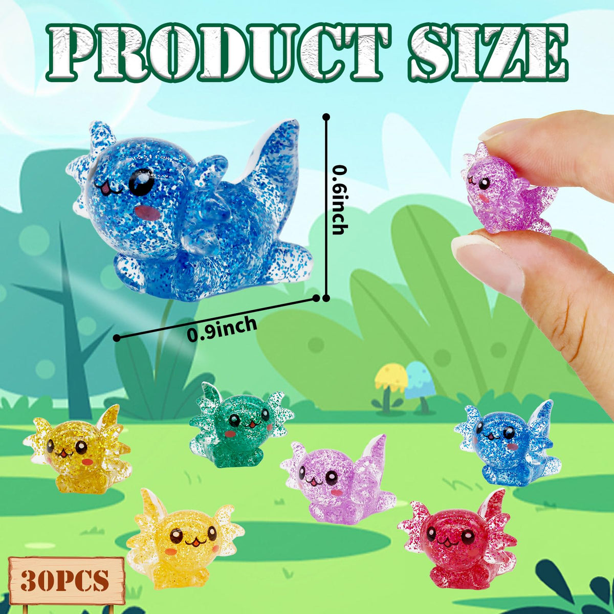 X Hot Popcorn axolotl figurine in tank décor for creative aquascapes