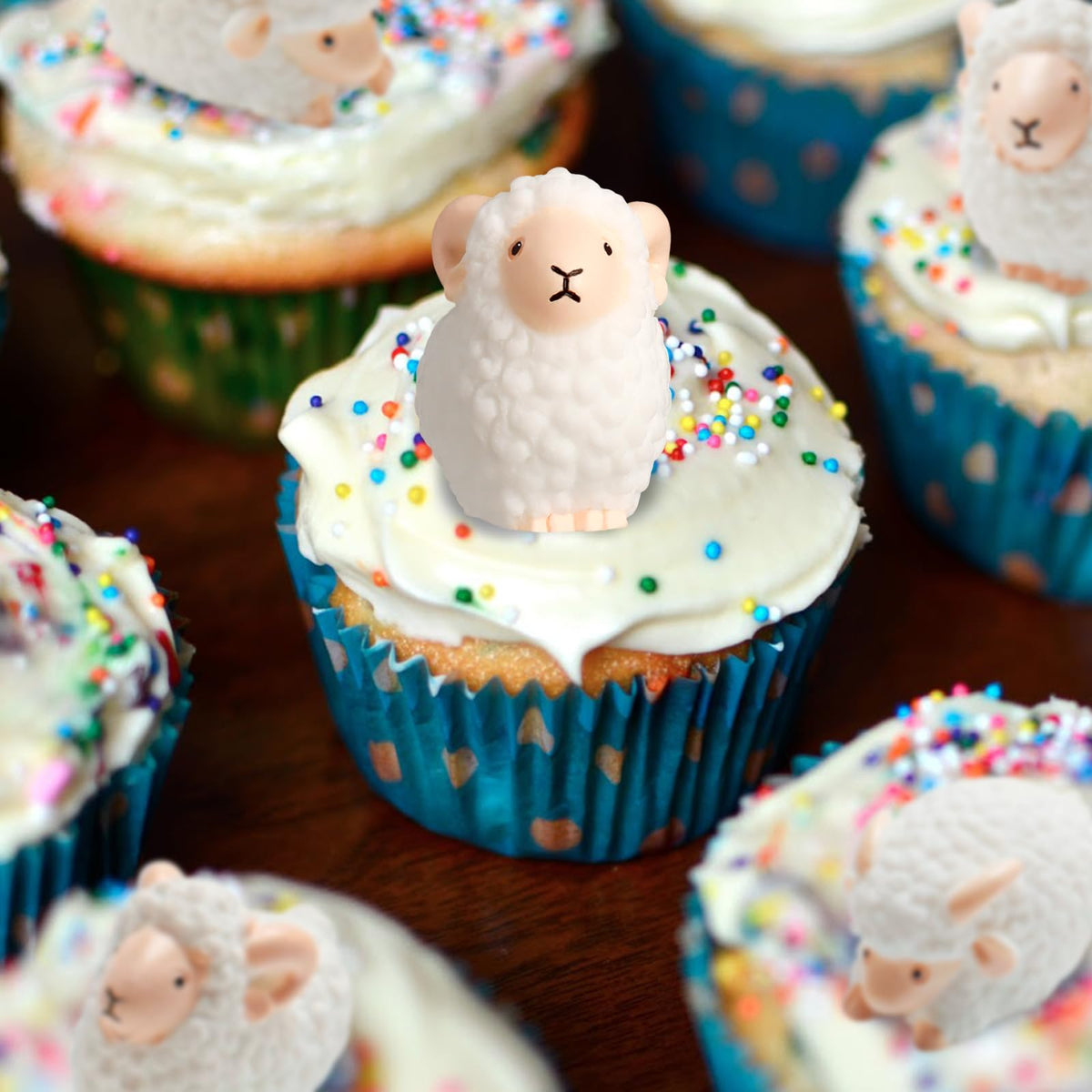 X Hot Popcorn fairy garden sheep decor adds gentle whimsy.