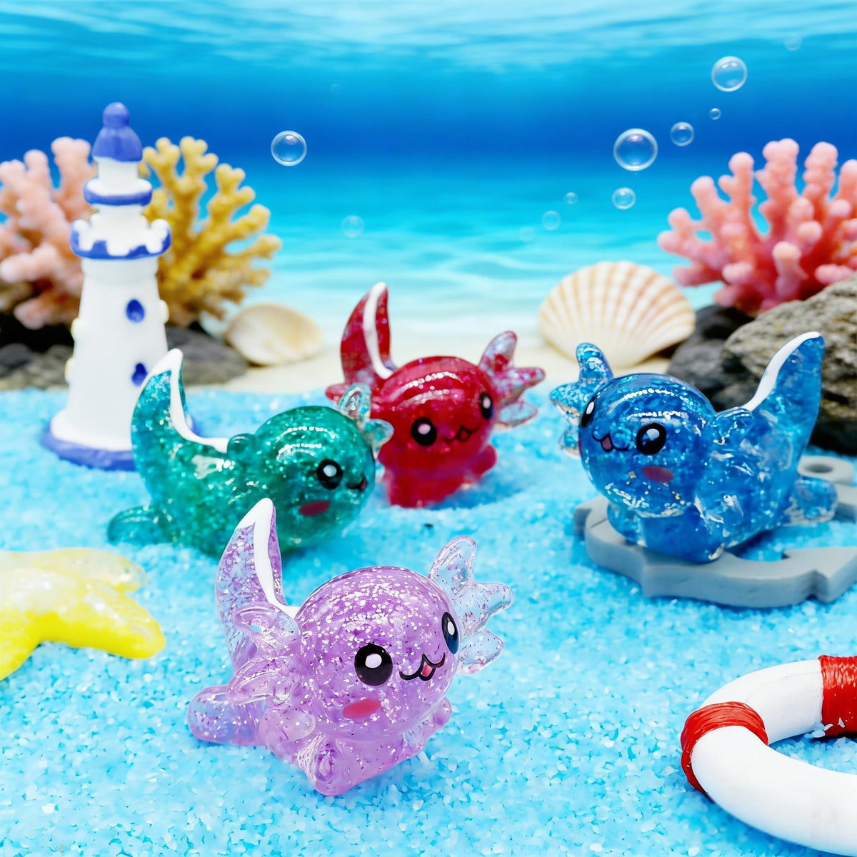 X Hot Popcorn miniature garden axolotl for fairy garden displays