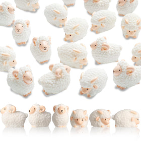 X Hot Popcorn white sheep miniature figurine for fairy garden displays.