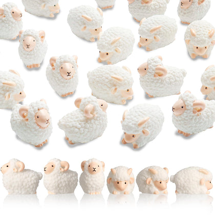 X Hot Popcorn white sheep miniature figurine for fairy garden displays.