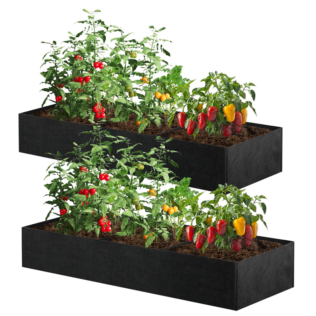 X-Kingsun 2Pack fabric raised garden bed two units ready to set up on any surface.