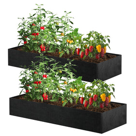 X-Kingsun 2Pack fabric raised garden bed two units ready to set up on any surface.